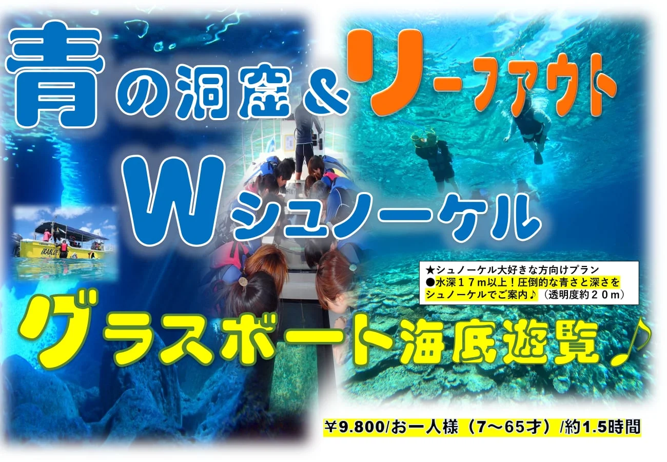 2地点シュノーケルの案内チラシ